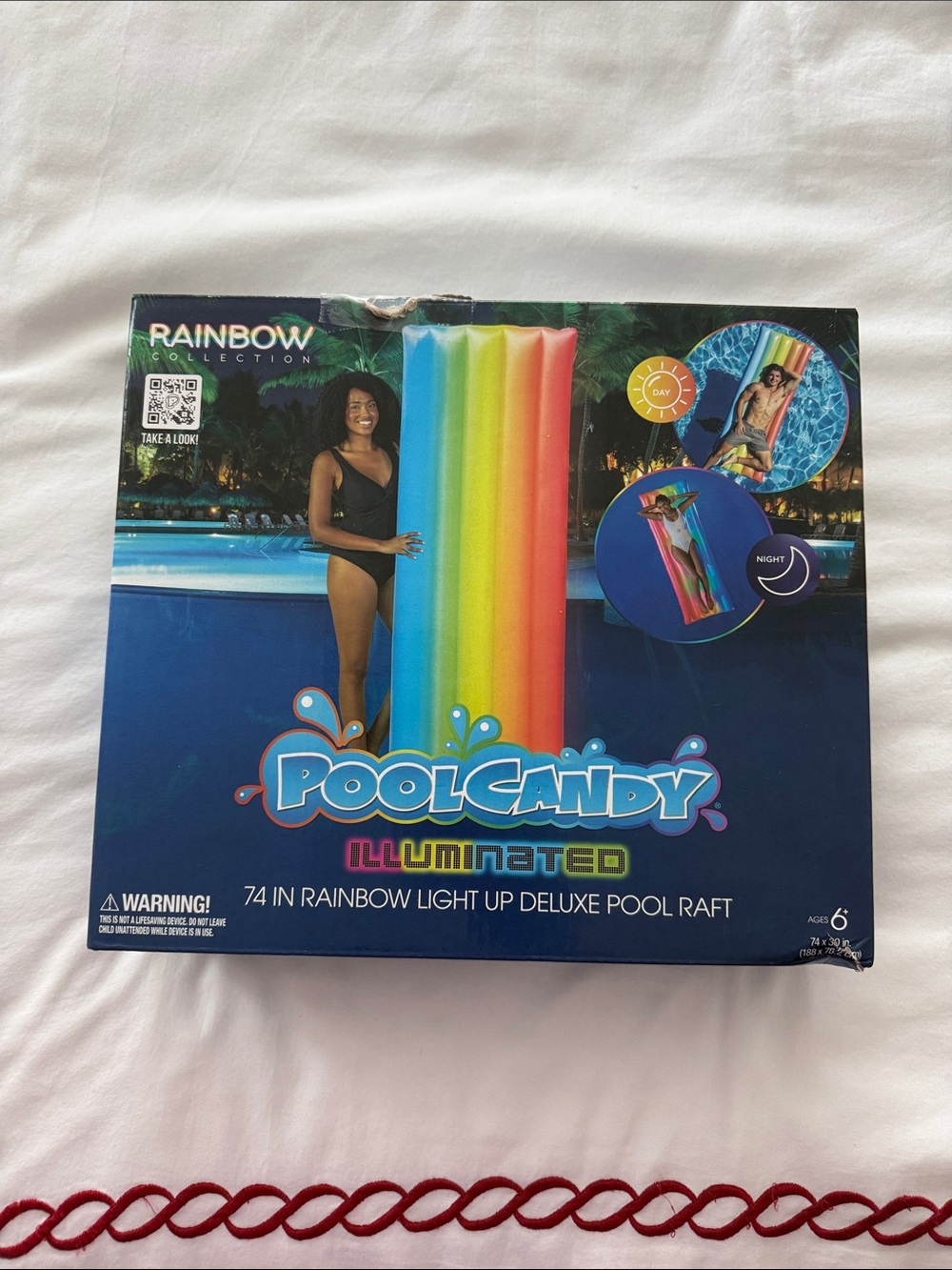 Illuminated Rainbow Pool Raft - Multicolor - Picture 2 of 6